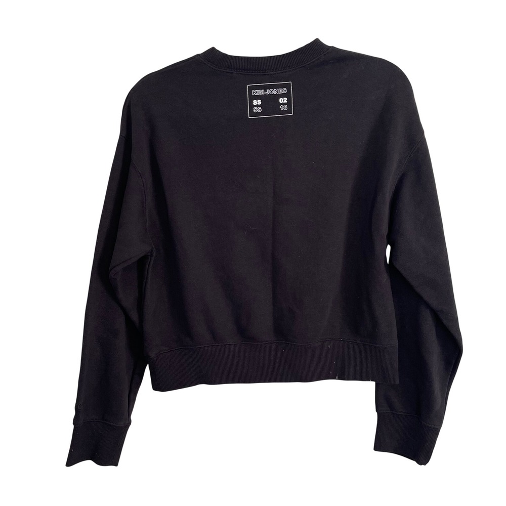 Kim Jones GU Edge of the Looking Glass Black Cropped Graphic Sweatshirt SS02 18 - Picture 2 of 7